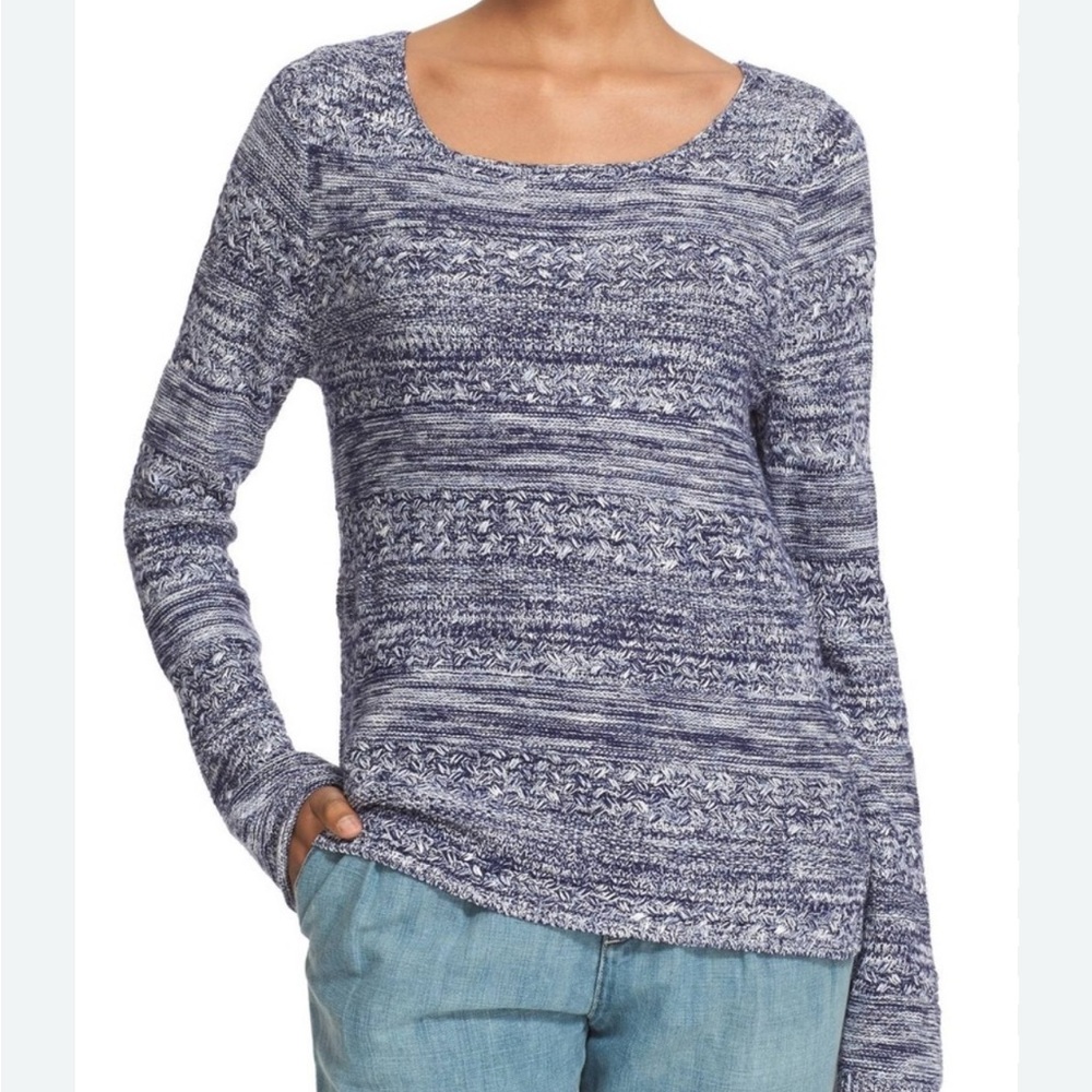 Joie 'Feria' Space Dye Scoop Neck Sweater, Size Large - Blue